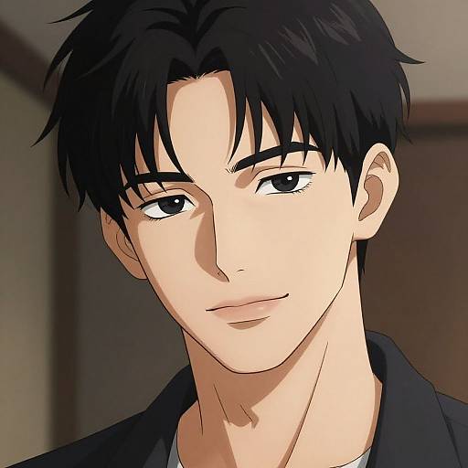 Stylish Asian Anime Boy Portrait