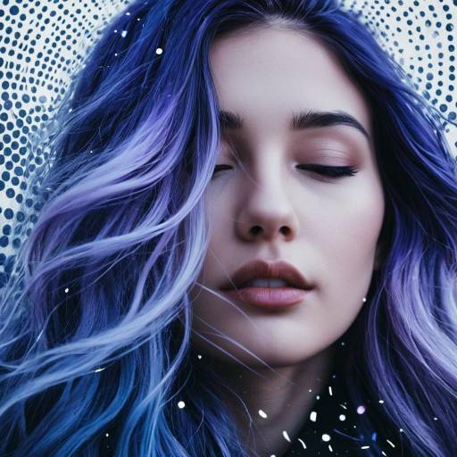 Woman with Ombre Blue and Lavender Hair Close-up Woman with Ombre Blue and Lavender Hair Close-up