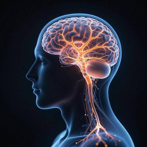 Digital Illustration of Human Brain and Neural Network