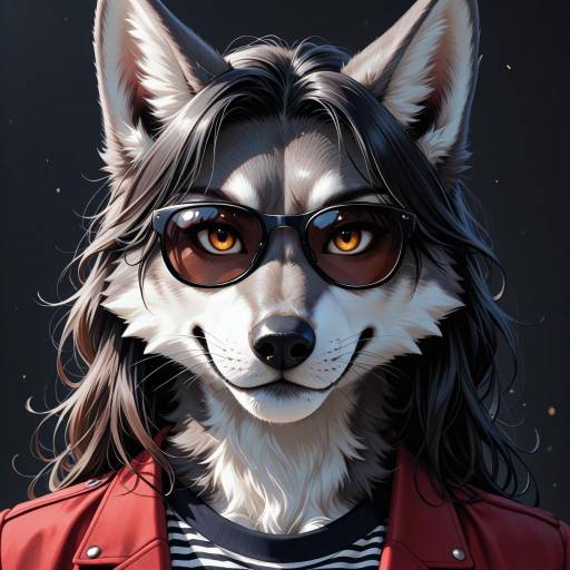 Realistic Wolf Portrait in Casual Attire Realistic Wolf Portrait in Casual Attire