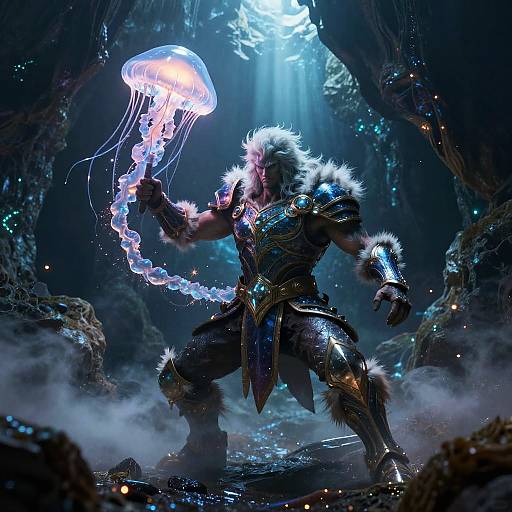 Crystalline Jellyfish Oracle Fantasy Scene