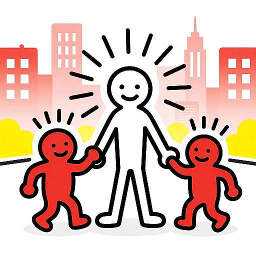 Keith Haring Style Joyful Creatures