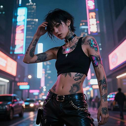 Femboy Cyberpunk Transformation Art