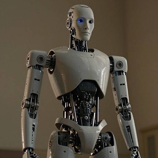 Cinematic Half-Human Half-Robot Close-Up