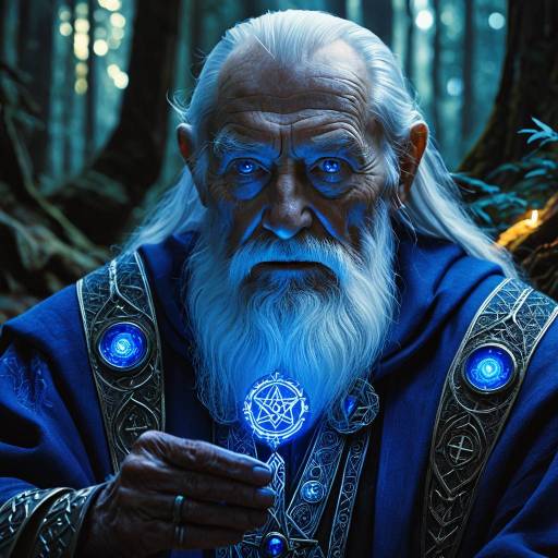 Elderly Wizard in Mystical Forest