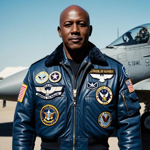 Black Male Pilot in US Air Force Aviator Jacket