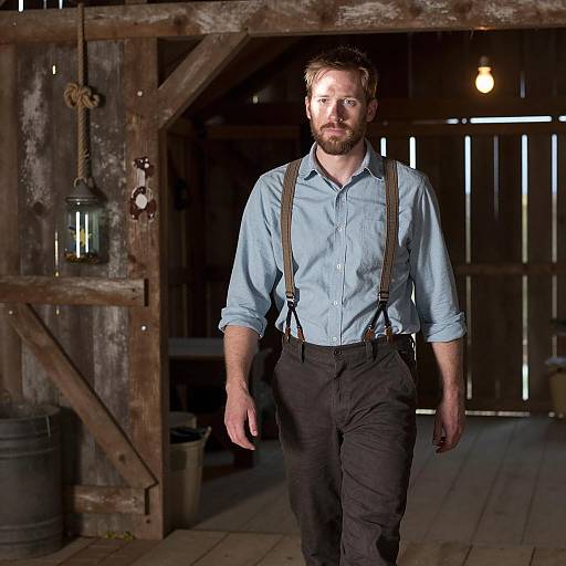 Man in Barn with Soft Lighting