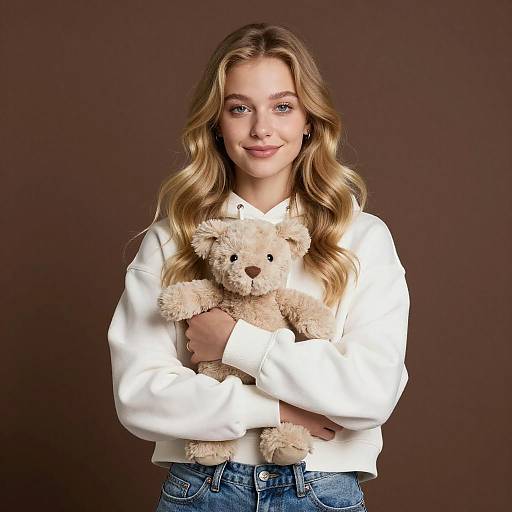 Young Woman with Stuffed Animal