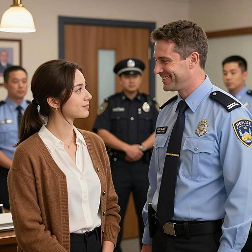 Office Interaction Between Man and Woman