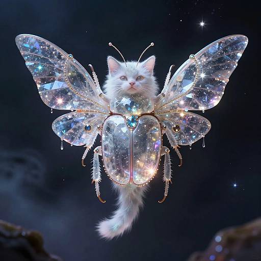 Radiant Crystalline Beetle-Feline Fusion