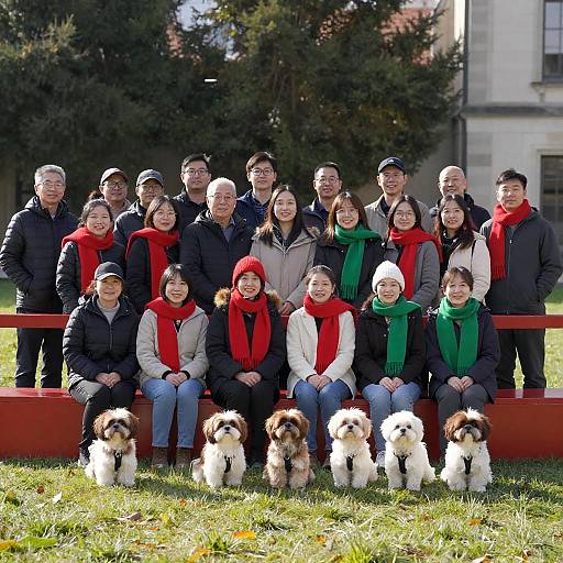 Cheerful Winter Gathering with Shih Tzus