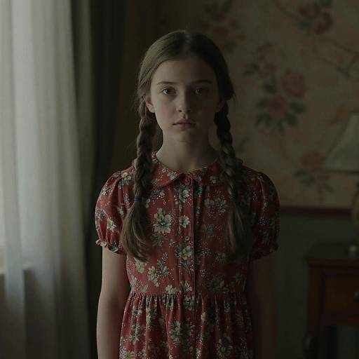 Moody Portrait of Young Girl Indoors