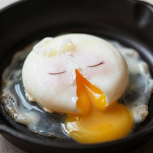 Velvety Poached Egg in Cast Skillet