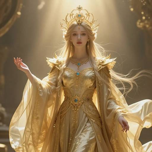 Ethereal Figure in Golden Regalia