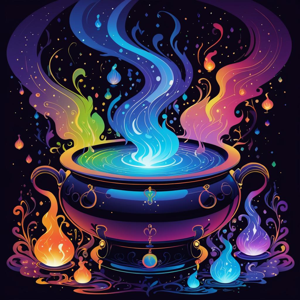 Art Nouveau Witch's Cauldron Fantasy Art