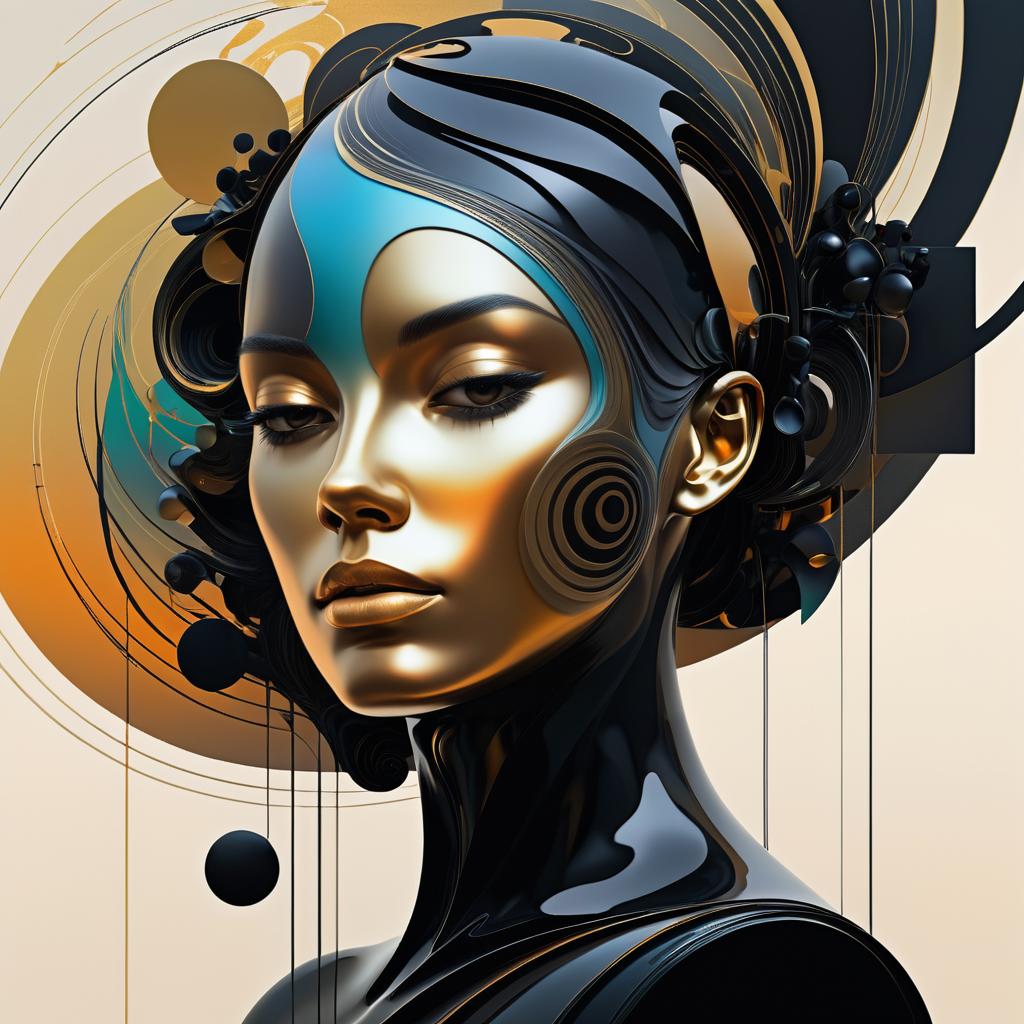 Surreal Abstract Face Concept Art Masterpiece