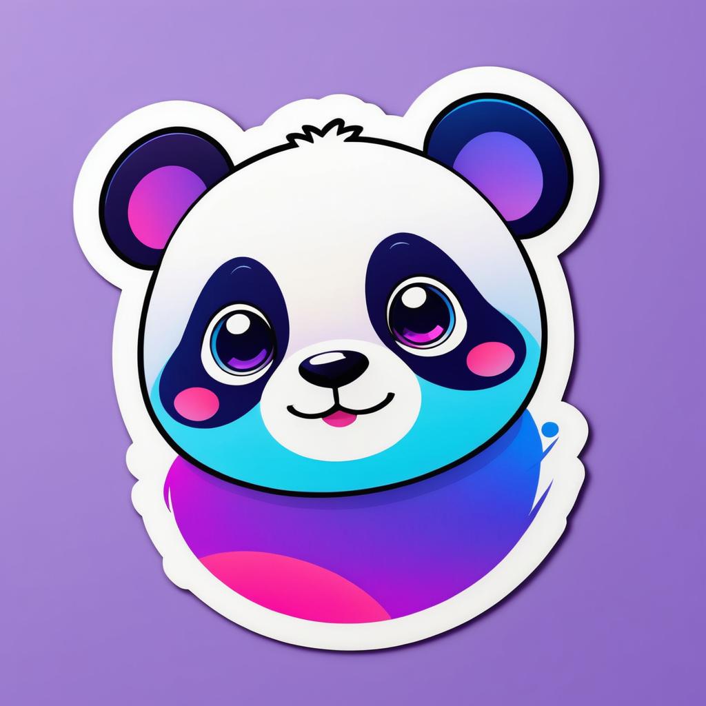 Cute Panda Sticker in Vibrant Colors