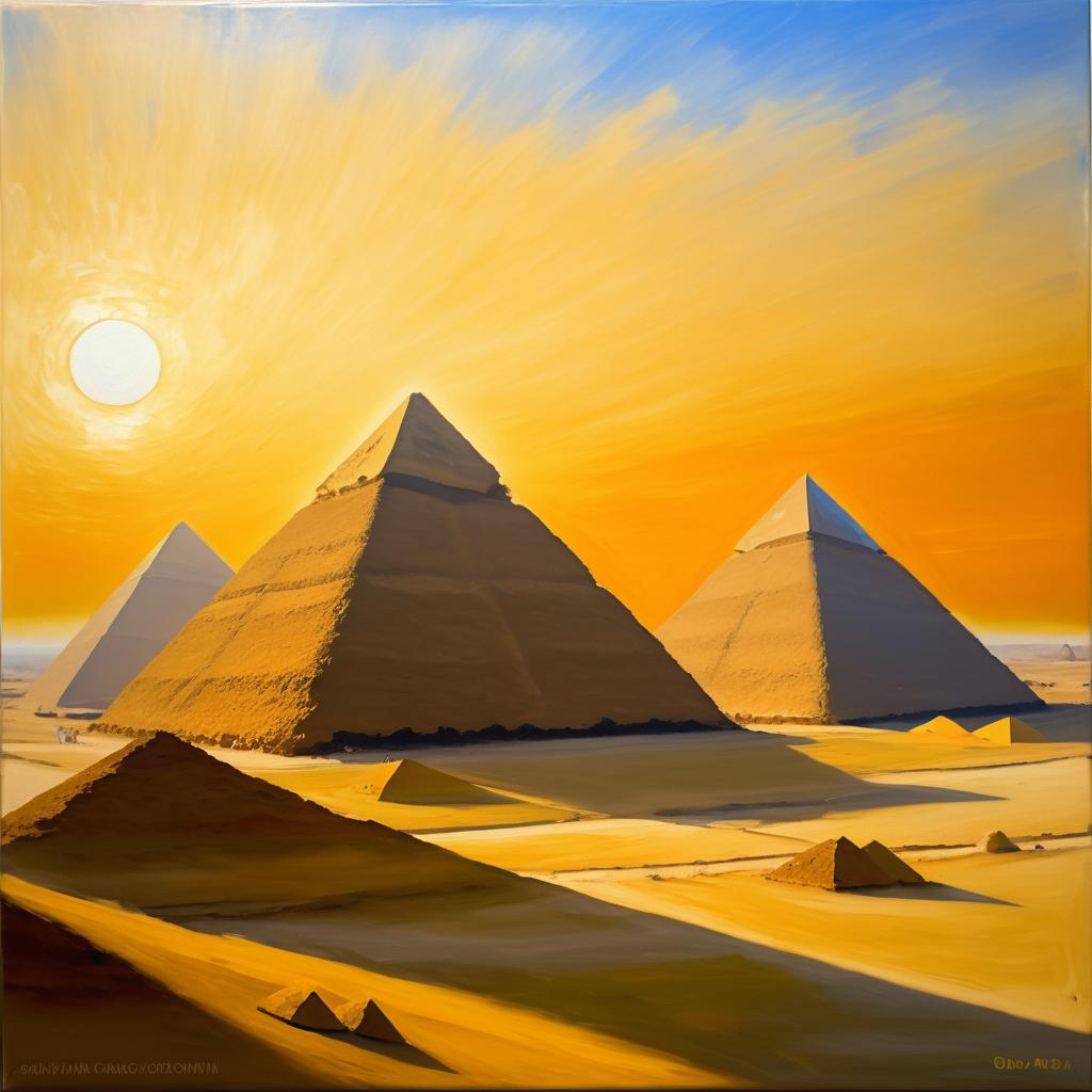 Pyramids of Giza in Degas Style