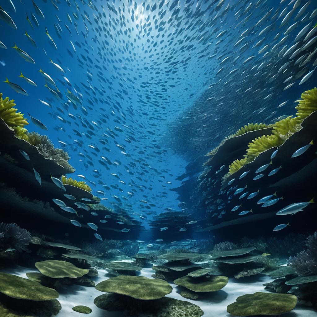 Energetic Fish Swarm Beneath Moonpool