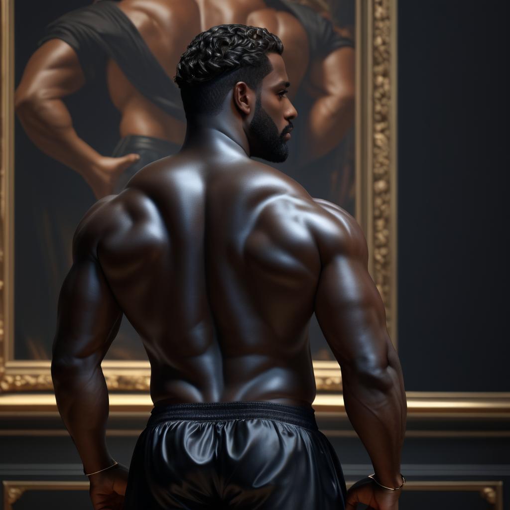 Classic Oil Portrait of Muscular Man