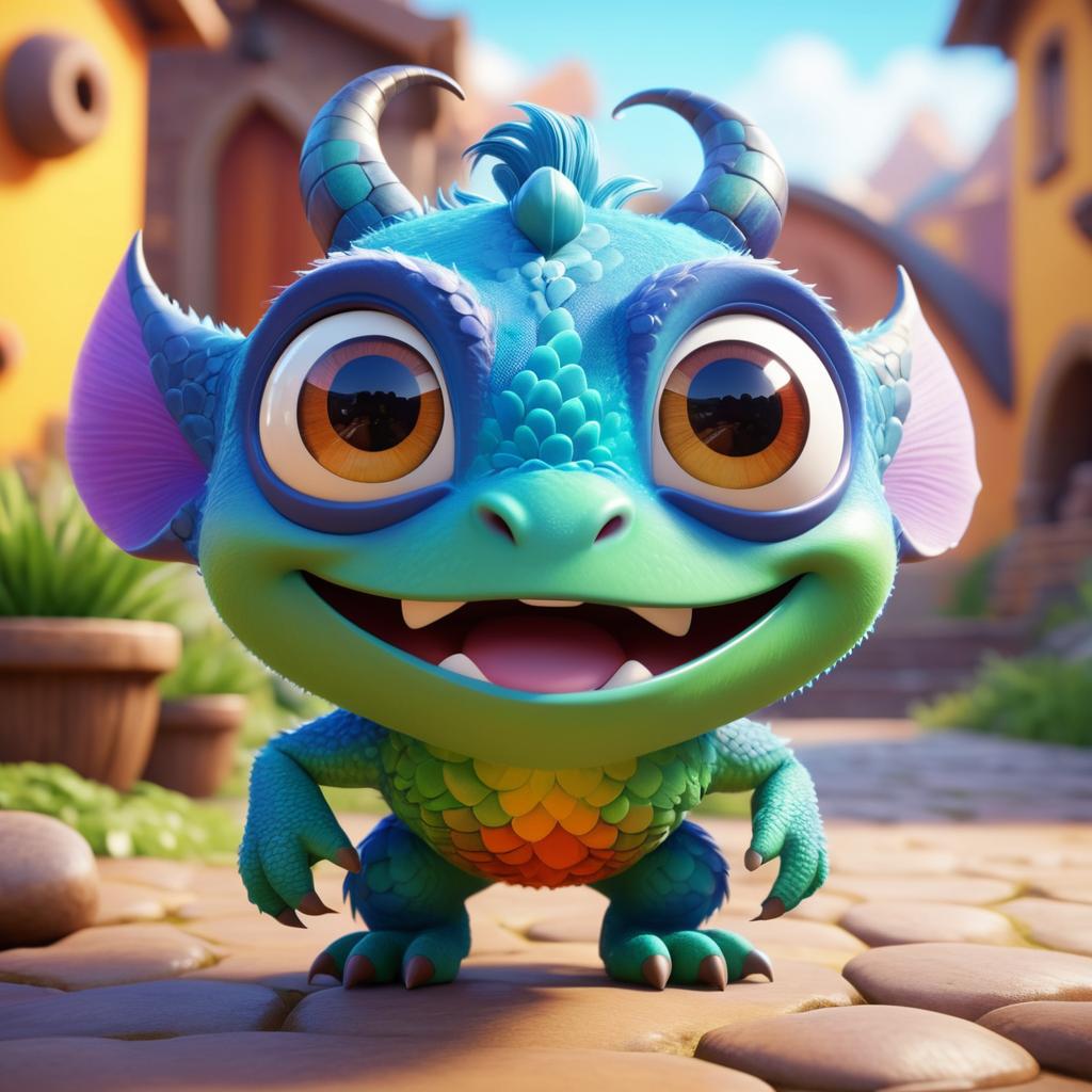 Charming Pixar-style Fantasy Creature Face