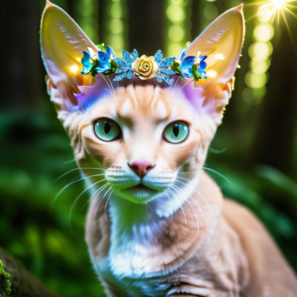 Devon Rex in Sparkly Flower Crown