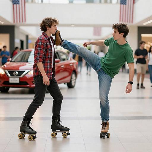 Mall Roller Skating Antics with Friends