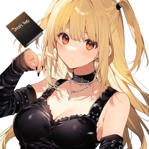 Illustration of Amane misa, death note in the style of Mishima kurone