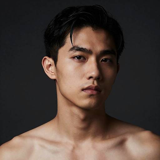 Mysterious Portrait of a Shirtless Man