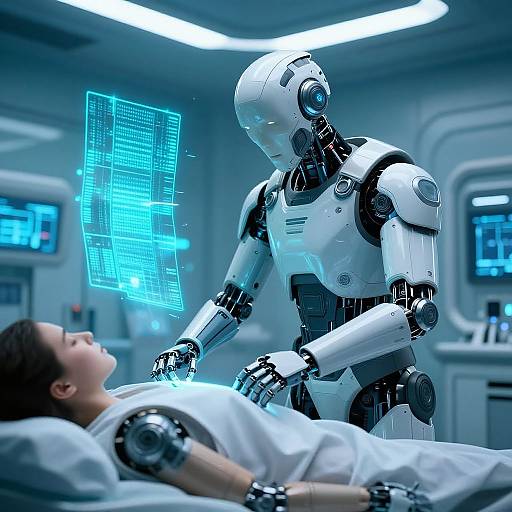 Cybernetic Medic in Futuristic ER