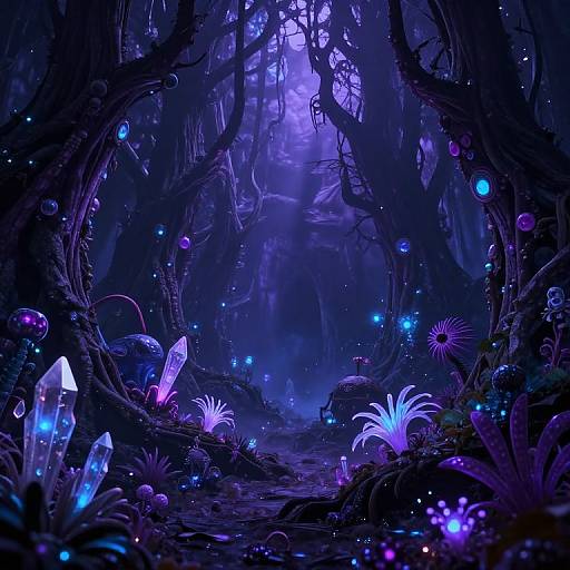 Mystical Alien Forest in Giger Style