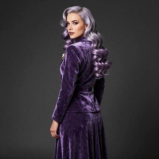 Vintage Velvet Blazer with Lavender Ombre