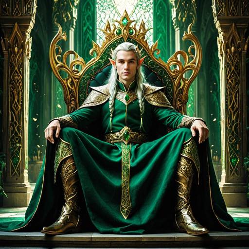 Noble Elven Prince on Ornate Throne