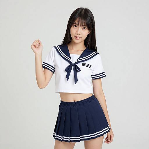 Asian Woman in Sailor Costume