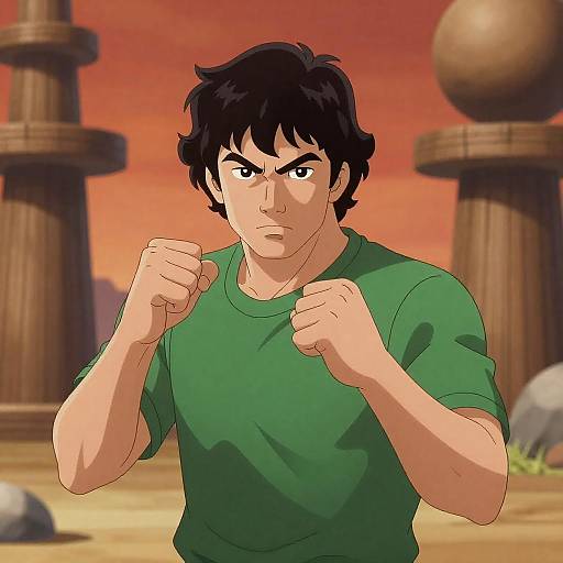 Dynamic Comic Illustration of a Fighter