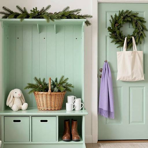 French Country Christmas Mudroom Decor