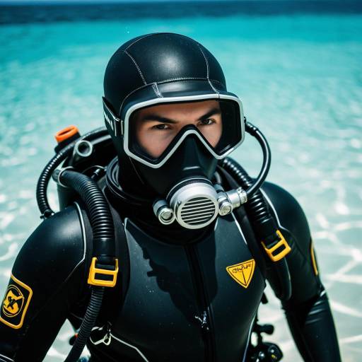 Cosplay Scuba Diver in Black Suit