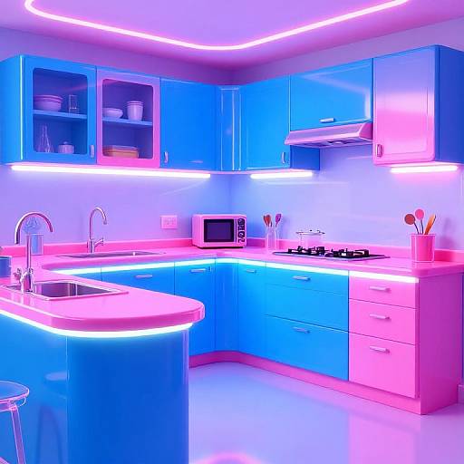 Y2K Vibrant Futuristic Kitchen Design