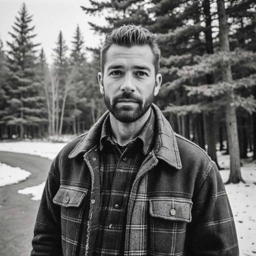 Rugged Winter Man in Charcoal Gray