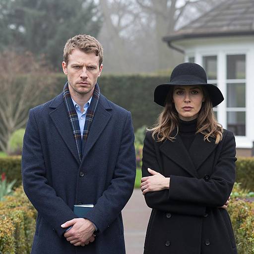 Misty Garden Encounter: Serious Expressions