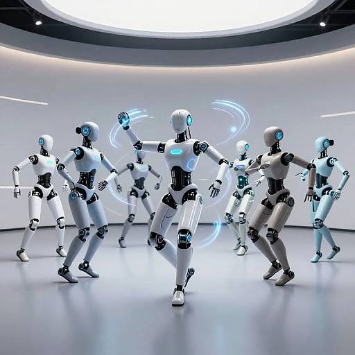 AI Dance Robots in Modern Studio