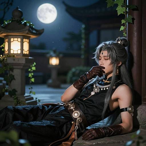 Moonlit Reverie: Aether in Chinese Attire