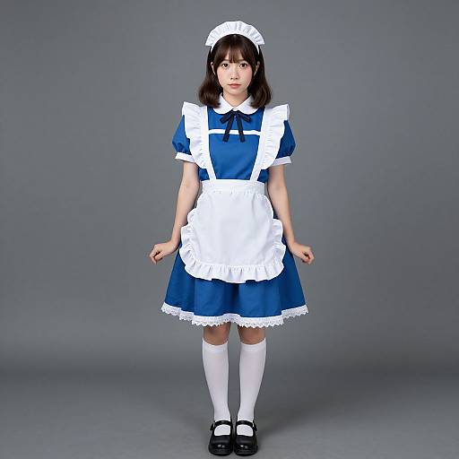 Realistic Blue Maid Outfit Cosplay