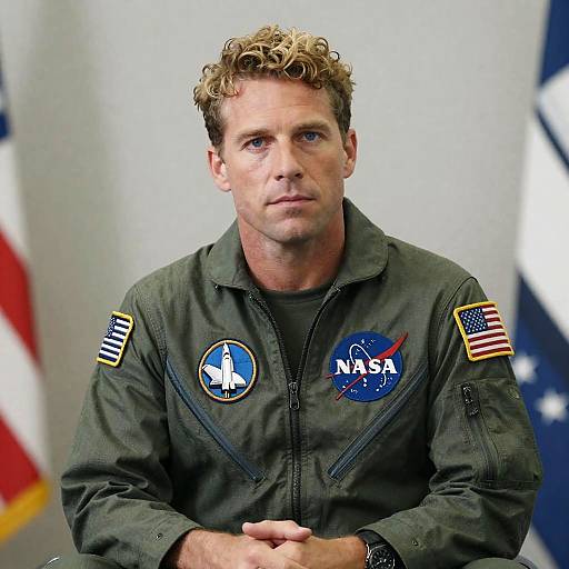 Curly Haired Astronaut Portrait