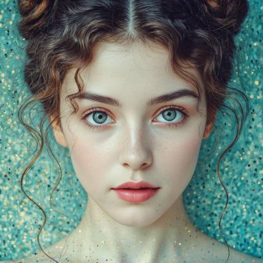 Portrait of Young Woman with Curly Hair