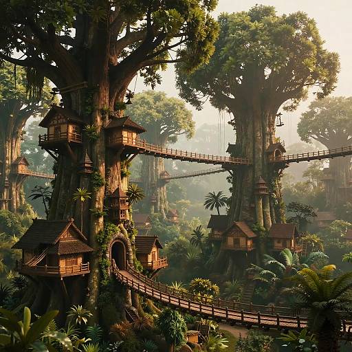 Enchanted Forest Village Scene