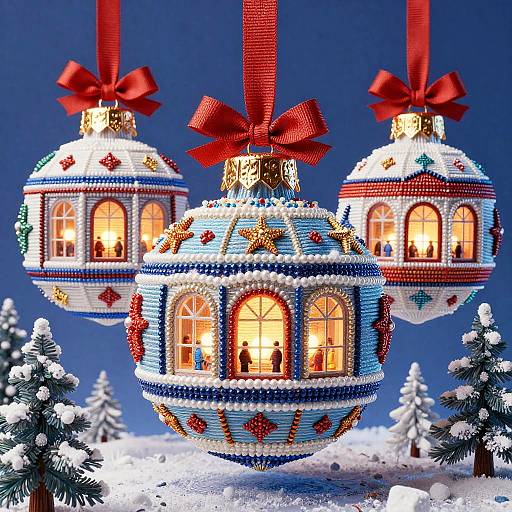 Vivid 3D Winter Ornaments Masterpiece