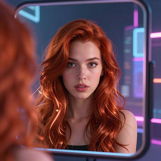 Vibrant Red Hair Virtual Portrait