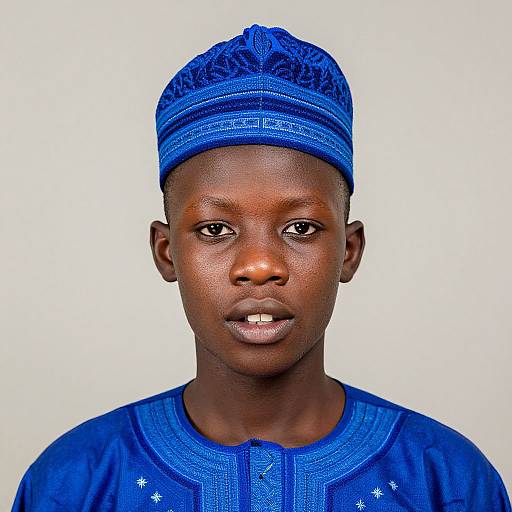 Realistic African Male Portrait with Headwear