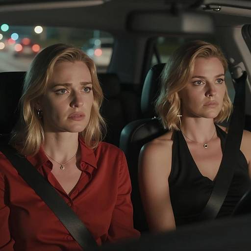 Nighttime Car Portrait of Two Women